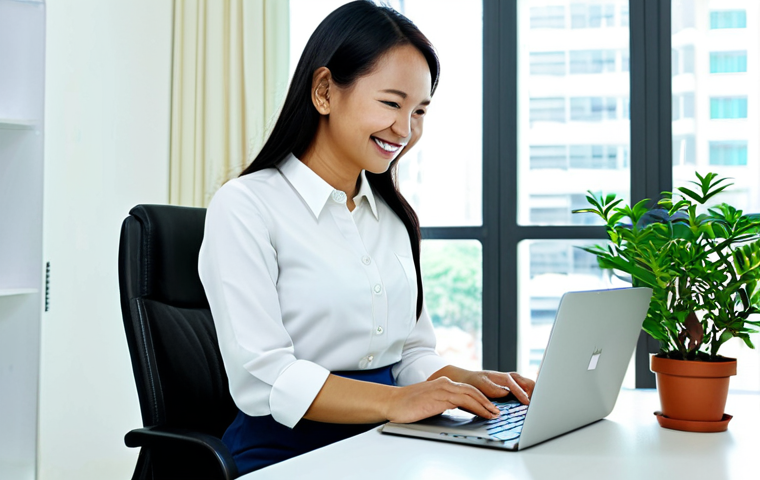 기술 균형 생활 설계법의 평가 방법 - Balanced Professional Life**
"A professional woman in her late 20s, wearing a tailored yet modest b...