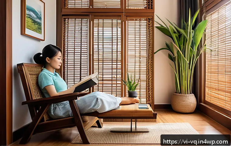 기술 균형 생활 설계법의 효과 검증 - A cozy Vietnamese home interior with a designated "technology-free zone": a small corner featuring a...