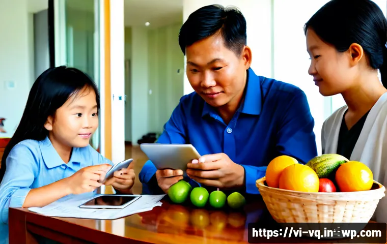 기술 균형 생활 설계법과 사회적 참여 - Photorealistic Vietnamese multigenerational family in a bright modern apartment in Ho Chi Minh City,...